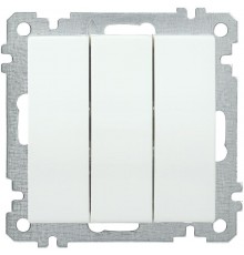 BOLERO белый Выключатель 3-клавишный 10А ВС10-3-0-Б  EVB30-K01-10-1  IEK