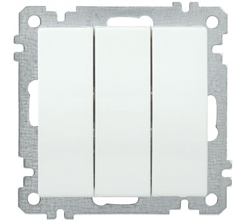 BOLERO белый Выключатель 3-клавишный 10А ВС10-3-0-Б  EVB30-K01-10-1  IEK