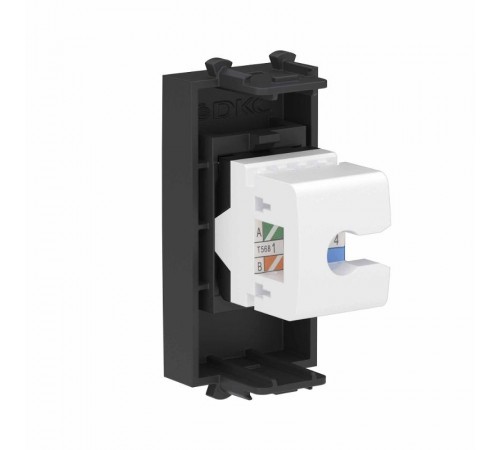 Компьютерная розетка RJ-45 без шторки модульная ,кат.6, "Avanti", "Черный матовый", 1 модуль  4412691  DKC