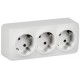 GLORY Розетка 3-местная с з/к без з/ш о/у 16А РС23-3-ХБм белый матовый  ERH31-K01M-16  IEK