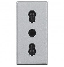 Axolute Розетка 2К+З, 10/16 А 250 В~ с экранированными контактами, алюминий  HC4180  Legrand