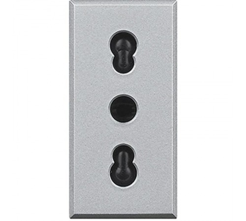 Axolute Розетка 2К+З, 10/16 А 250 В~ с экранированными контактами, алюминий  HC4180  Legrand