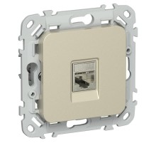 FLITE Розетка компьютерная RJ45 кат.6 STP РК6-1-1-ФлШ шампань  FI-K11-2-K37  IEK