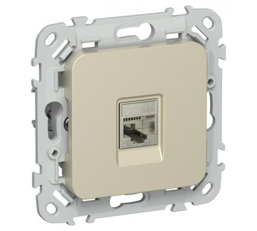 FLITE Розетка компьютерная RJ45 кат.6 STP РК6-1-1-ФлШ шампань  FI-K11-2-K37  IEK