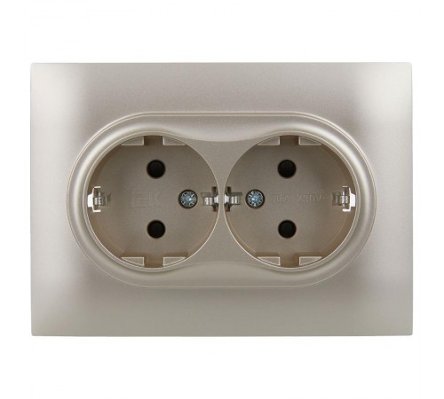 SKANDY Розетка 2-местная с з/к/ш 16А в сб. SK-R07Sh шампань  SK-R24-16-K37-F  IEK
