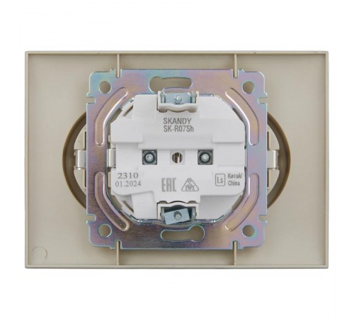 SKANDY Розетка 2-местная с з/к/ш 16А в сб. SK-R07Sh шампань  SK-R24-16-K37-F  IEK