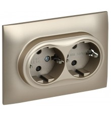 SKANDY Розетка 2-местная с з/к/ш 16А в сб. SK-R07Sh шампань  SK-R24-16-K37-F  IEK