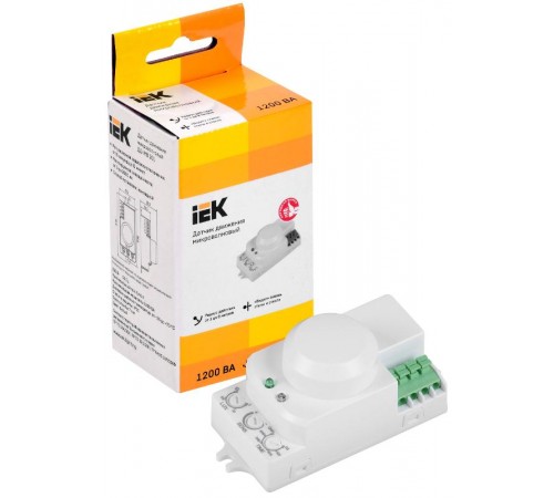 Датчик движения ДД-МВ 201 белый, 1200Вт, 360 гр.,8М,IP20,  LDD11-201MB-1200-001  IEK