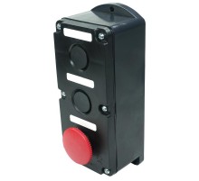 ПКЕ 222-3 У2, 10А, 660В, 3 элемента, чёрный цилиндр и красный гриб, накладной, IP54, пост управления (ЭТ)  ET519079  Электротехник