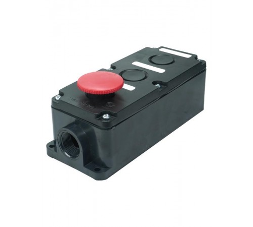 ПКЕ 222-3 У2, 10А, 660В, 3 элемента, чёрный цилиндр и красный гриб, накладной, IP54, пост управления (ЭТ)  ET519079  Электротехник