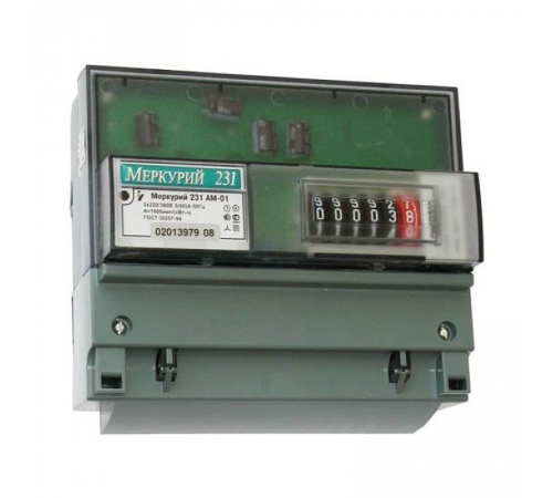 Счетчик Меркурий 231 AM-01 5-60А/400В (1 тар.) ЖКИ (DIN)