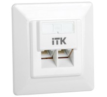 Внутренняя инф. розетка RJ45 кат. 5Е UTP 2 порта  CS2-1C5EU-2-1  ITK
