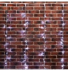 Гирлянда "Светодиодный Дождь" 2х3м, эффект водопада, прозрачный провод, 24В, диоды БЕЛЫЕ, 240 LED  235-435  NEON-NIGHT