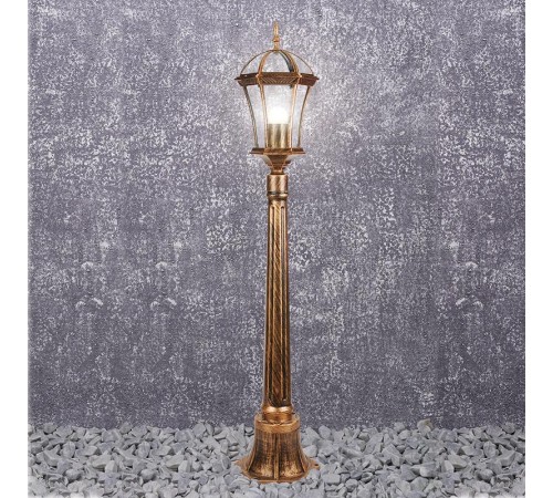 Светильник декоративный уличный PL626 60W 230V E27 205*180*1050мм черное золото (столбик)  11619  Feron
