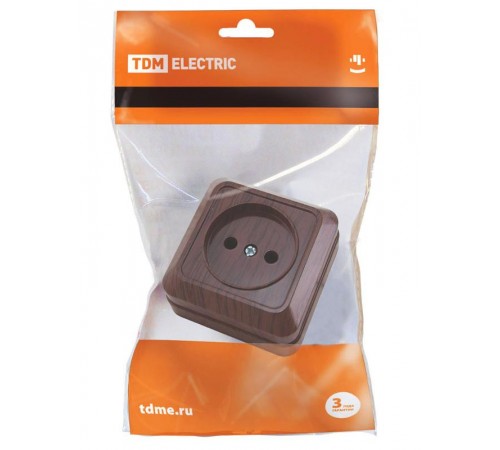 Розетка 2П открытой установки IP20 10А, бук"Ладога"   SQ1801-0033  TDM