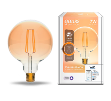 Лампа светодиодная филаментная Smart Home DIM E27 G95 Golden 7 Вт 1/40  1320112  Gauss