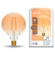 Лампа светодиодная филаментная Smart Home DIM E27 G95 Golden 7 Вт 1/40  1320112  Gauss
