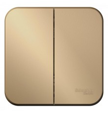 Blanca Титан О/У с изолирующей пластиной Титан Выключатель 2-клавишный 10А, 250B  BLNVA105014  SE