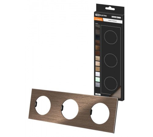 Рамка тройная бронза, алюминий, шлифованный, "Байкал"   SQ1819-0462  TDM