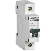 Выключатель автоматический однополюсный ВА47-29 40А C 4,5кА  MVA25-1-040-C  GENERICA