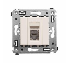 Компьютерная розетка RJ-45 в стену, кат.6 одинарная экранированная, "Avanti","Ванильная дымка"  4405393  DKC