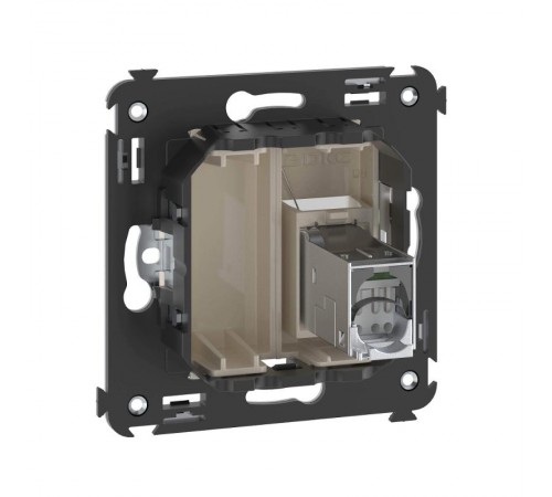 Компьютерная розетка RJ-45 в стену, кат.6 одинарная экранированная, "Avanti","Ванильная дымка"  4405393  DKC