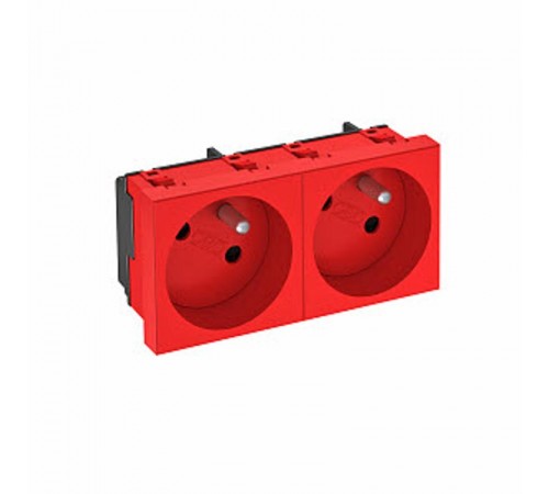 Розетка двойная 33° франц. стандарт, 250 В, 16A (красный) (STD-F3 SRO2)  6120248  OBO Bettermann