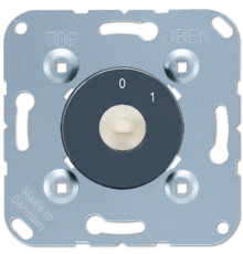 Поворотный выключатель 2-полюсный 20A/250В, в комплекте со шкалой цвета "антрацит"; универсальные встраиваемые механизмы  1101-20  Jung