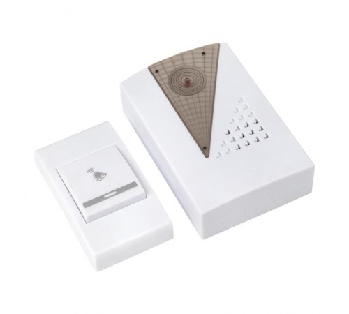 Звонок беспр. на батарейках 004 (бел.-сер. 36 мелод. с индик. 2х1,5В АA дист. 80м.)  DBB-A-004  EKF