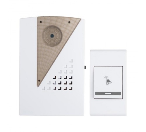 Звонок беспр. на батарейках 004 (бел.-сер. 36 мелод. с индик. 2х1,5В АA дист. 80м.)  DBB-A-004  EKF