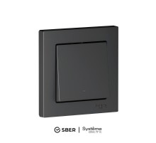 AtlasDesign SMART Карбон Выключатель 1-клавишный с подсветкой, Zigbee, сх.1, L+N, 10А, механизм   ATN001013Z  SE