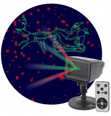 Проектор Laser Дед Мороз мультирежим 2 цвета,  ENIOP-02  , 220V, IP44 (12/180)  Б0041643  ЭРА