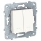 Unica New Белый Выключатель 2-клавишный, 2 мод., с подсветкой, 2 х сх. 1а  NU521118N  Schneider Electric