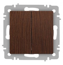 Выключатель Intro Accent 6-104-10 двойной, 10А-250В, IP20, СУ, AL/CU, венге  Б0063501  Intro