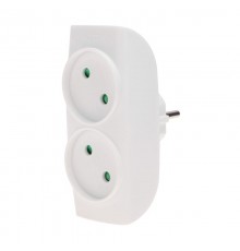 Двойник электрический 6-10 А без заземления белый  11-1074  REXANT