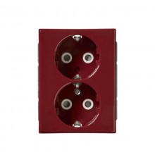 Розетка Double Shuko 16А 230В Impressivo, красная, RAL3011  302EUC-02   2TKA00002962  ABB
