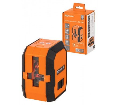 Лазерный уровень ЛУ-1(К), 15 м ± 1 мм/5 м, два луча, 635 нм, красный луч, резьба 1/4, "Гранит"  SQ1018-0302  TDM