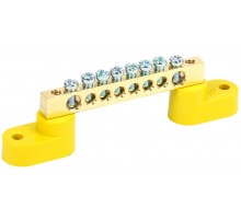 Шина PE "земля" на двух угловых изоляторах ШНИ-6х9-8-У2-Ж  YNN10-69-8C2-K05  IEK