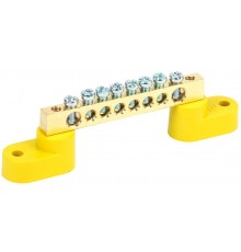 Шина PE "земля" на двух угловых изоляторах ШНИ-6х9-8-У2-Ж  YNN10-69-8C2-K05  IEK