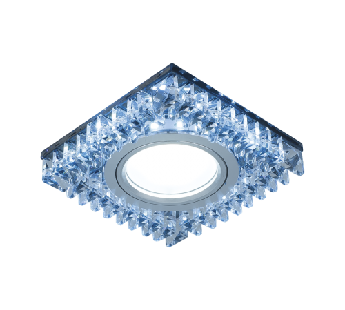 Светильник точечный встраиваемый Backlight BL032 Квадрат. Черн.Кристал/Хром, Gu5.3, LED 4100K  BL032  Gauss