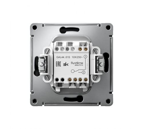 ArtGallery Карбон Переключатель 1-клавишный IP44, 10АХ, механизм, быстрозажим. клем.  GAL441061S  SE