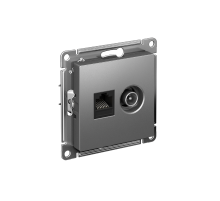 AtlasDesign Сталь Розетка 2-ая комп+TV, RJ45+TV, кат.5E, механизм  ATN000989  SE