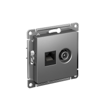 AtlasDesign Сталь Розетка 2-ая комп+TV, RJ45+TV, кат.5E, механизм  ATN000989  SE