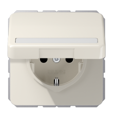 Штепсельная розетка SCHUKO 16A 250V~ с полем для надписи и защитой от влажности; слоновая кость  CD1520BFNAKL  Jung