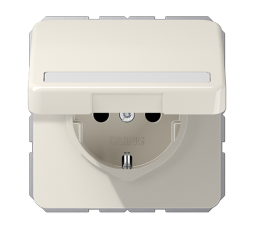 Штепсельная розетка SCHUKO 16A 250V~ с полем для надписи и защитой от влажности; слоновая кость  CD1520BFNAKL  Jung