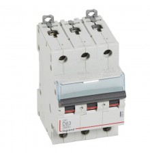 Выключатель автоматический трехполюсный DX3 6000 63А D 10кА  408095  Legrand