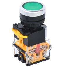 Кнопка D8-11T d=22мм 1з+1р с фиксацией зеленая  BBT30-11T-3-21-K06  IEK