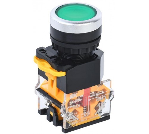 Кнопка D8-11T d=22мм 1з+1р с фиксацией зеленая  BBT30-11T-3-21-K06  IEK