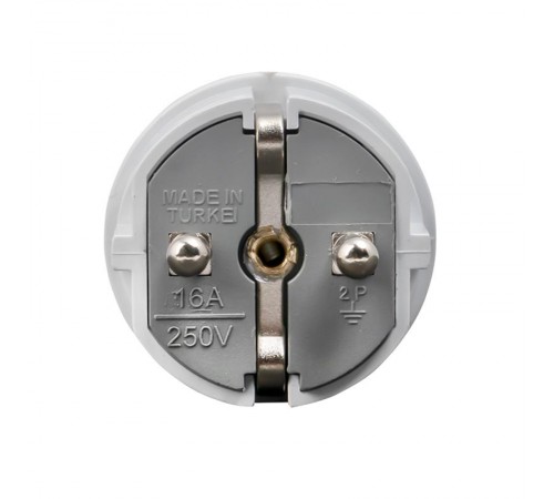 Вилка прямая усиленная с заземлением белая 16А 250В Proxima  AVP16-10-r  EKF аналог AVP16-10