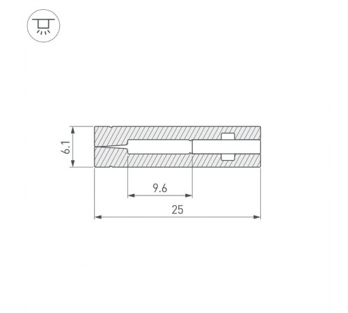 Профиль с экраном ARH-NANOLINE-5-2000 ANOD  023911  Arlight